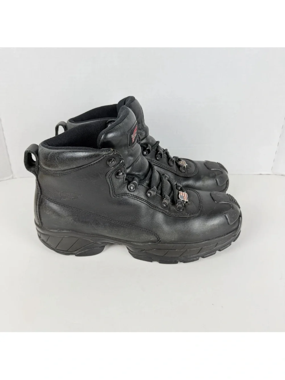 Red Wing 6680 Steel Toe Work Boots Mens Size 9 Black Leather ASTM F2413-05